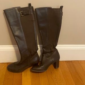 Chocolate brown knee-high boots